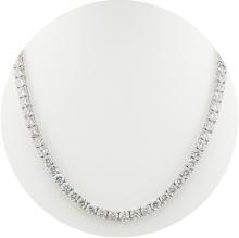 ラボグロウンホワイトダイヤモンドホワイトゴールドテニスネックレス