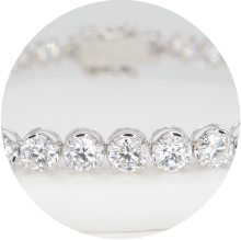 ラボグロウンホワイトダイヤモンドホワイトゴールドテニスブレスレット