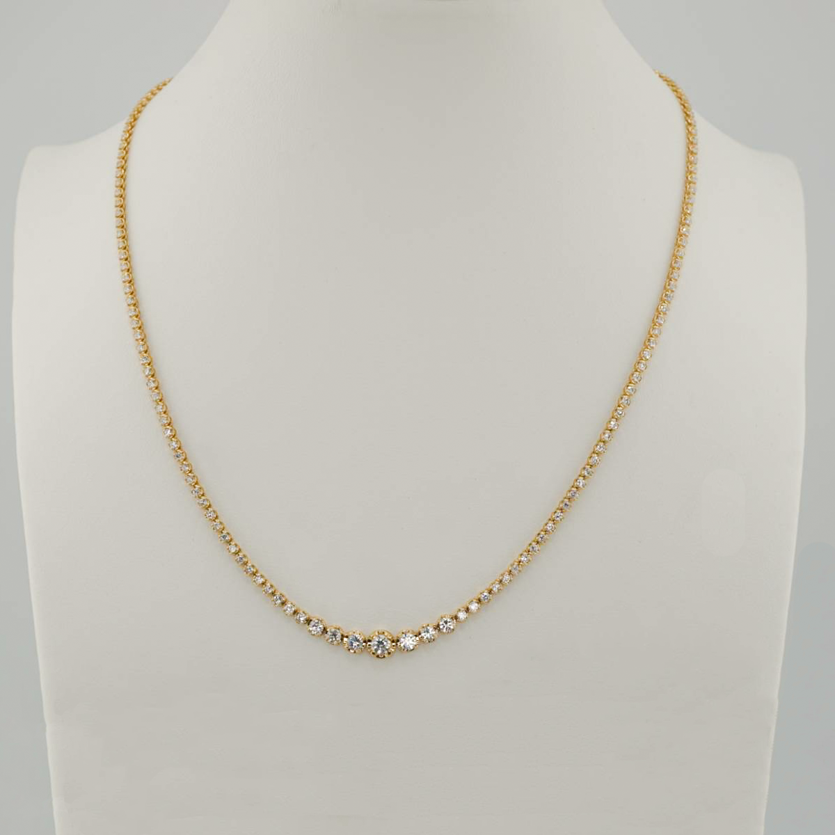 ダイヤモンド イエローゴールドネックレス - 3キャラット