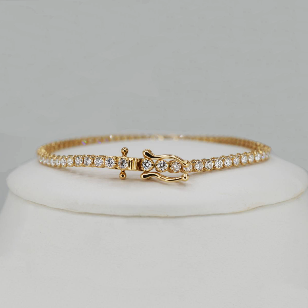 ラボクロウン ダイヤモンド イエローゴールドブレスレット - 15キャラット