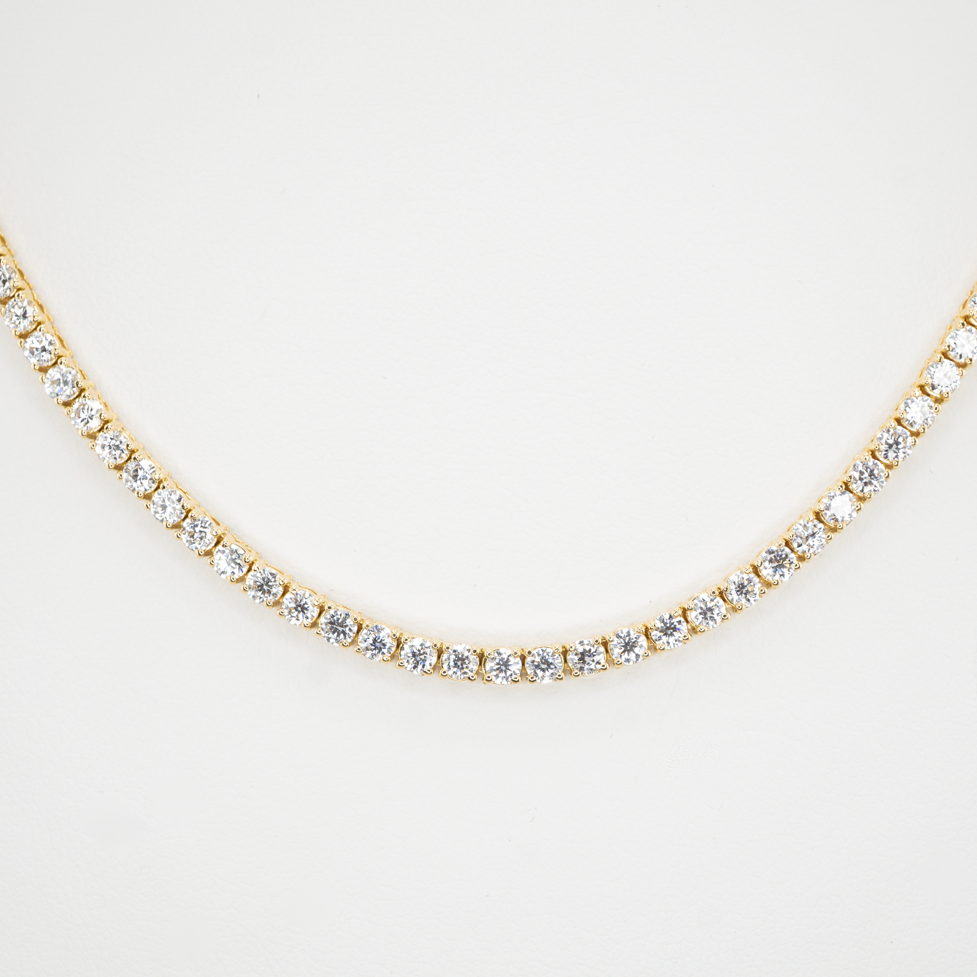 ラボグロウンダイヤモンド ゴールドテニスネックレス スクエア - 10ct